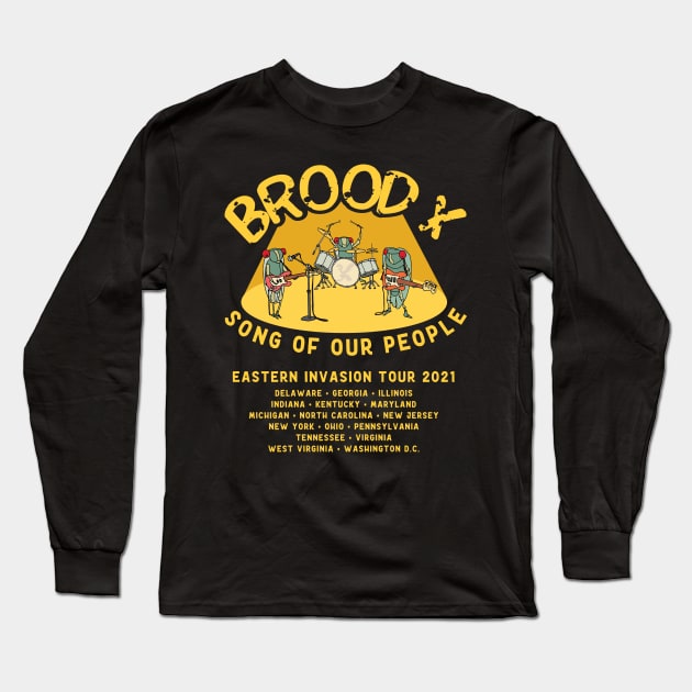 Cicada Brood X Cicada Invasion 2021 Cicada Song Long Sleeve T-Shirt by Huhnerdieb Apparel